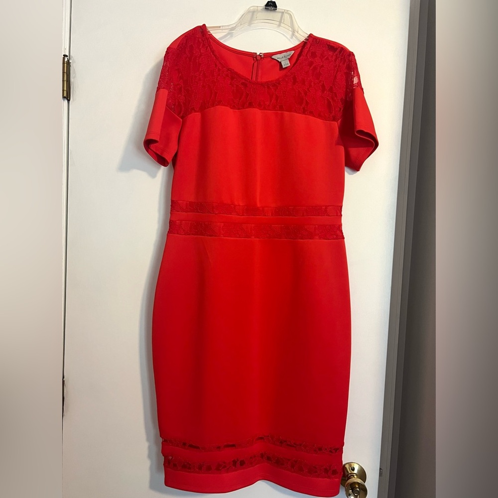 Red Dress with Lace Details